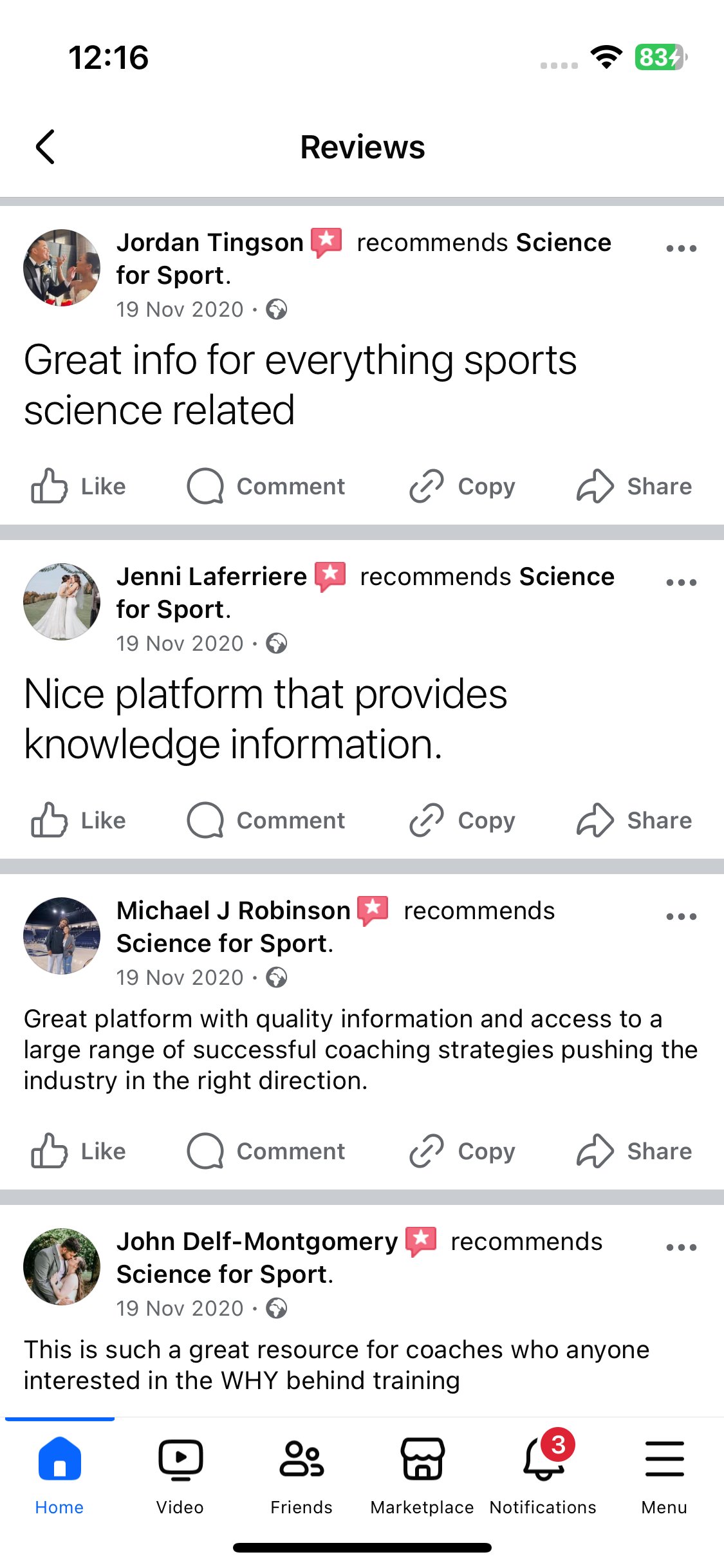 Review testimonial