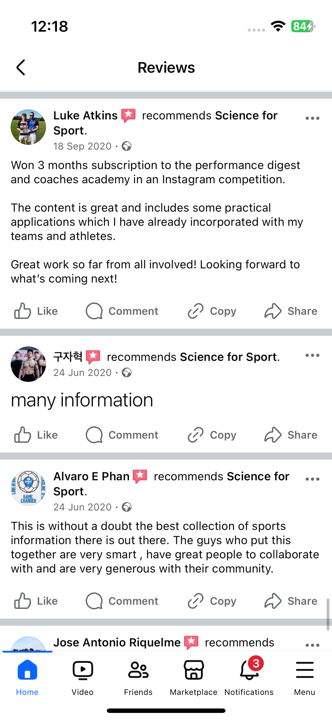 Review testimonial