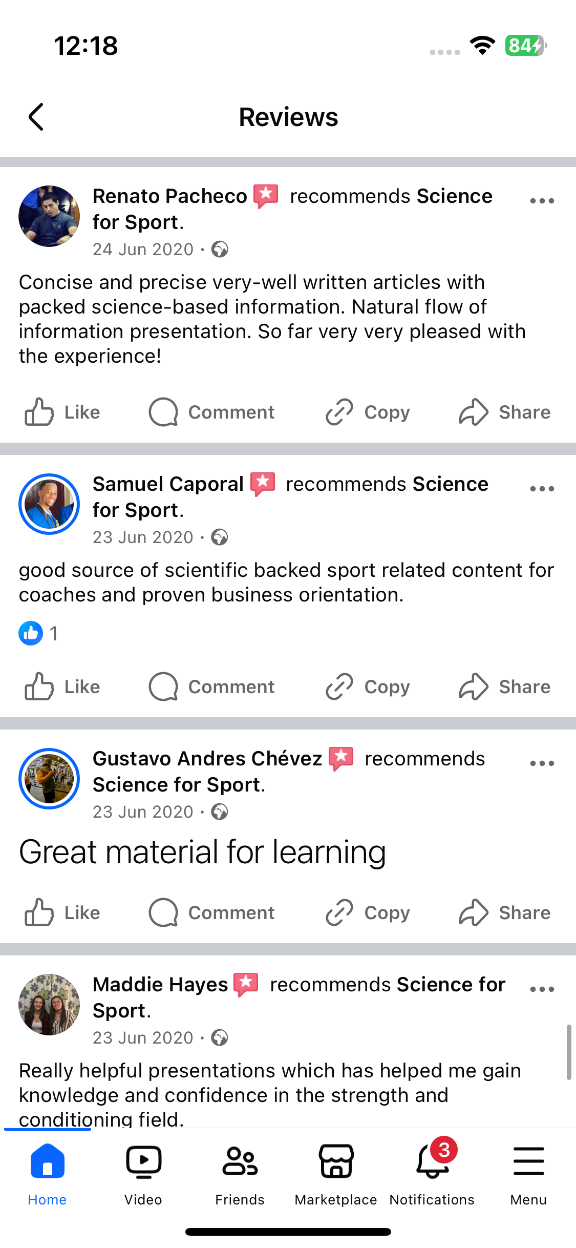 Review testimonial